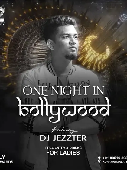 A poster for another successful "One Night in Bollywood" event. My consistency in delivering great desi parties makes them a regular feature.