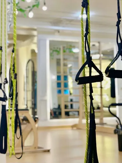 A shot of the suspension trainers and equipment at our GK1 studio. Every corner is designed to be functional and beautiful, creating the perfect atmosphere for your workout.