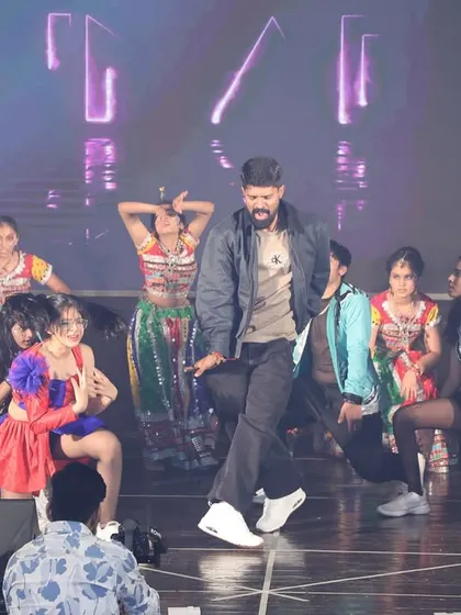 Another moment from the finale, with me dancing alongside my students. It's all about celebrating the journey together.