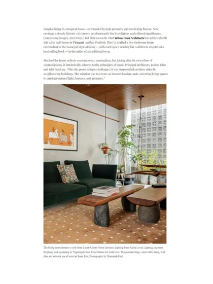 The opening spread of the Kamala Residence feature, describing how we created an inward-looking tropical haven on a compact urban site.