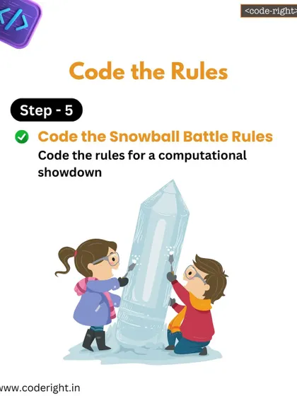 Step 5: Code the Rules. We code the rules for our computational showdown, such as how to score points or what happens when you get "hit."