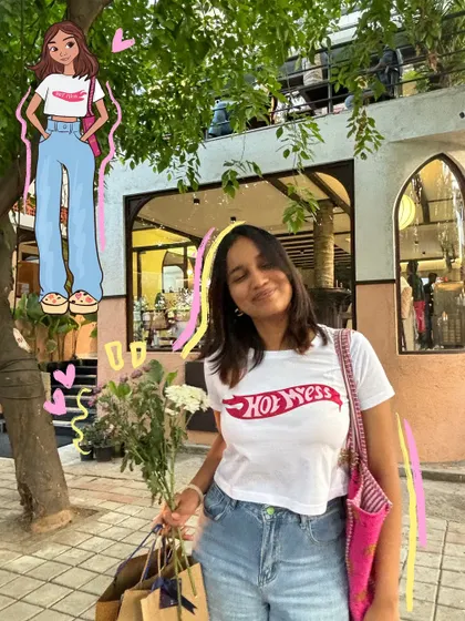 A 'Hot Mess' but make it cute. I drew a cartoon version of this casual outfit, perfect for showing off your personal style in a unique way.