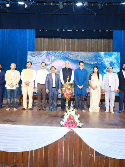 The full panel on stage for the Union Budget Analysis.