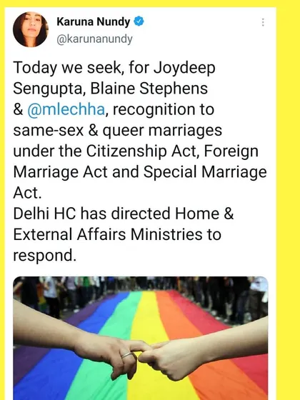 Announcing a legal petition seeking recognition for same sex and queer marriages under the Citizenship Act, Foreign Marriage Act, and Special Marriage Act. This is a foundational step towards marriage equality in India.
