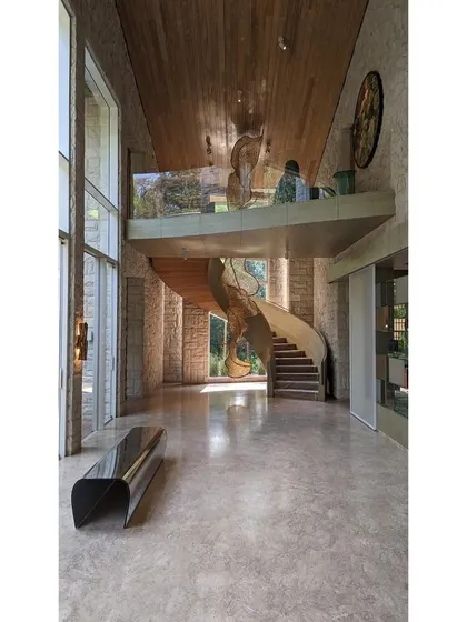 Here is how my work can live within a home. This site-specific installation was created for a private residence in Pune, designed to flow with the architecture of the spiral staircase and become a living part of the home's daily life.