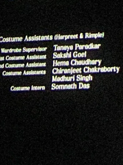Seeing your name in the credits of a Sanjay Leela Bhansali production is a moment I'll never forget. Grateful to be credited as a Costume Assistant for 'Heeramandi'.