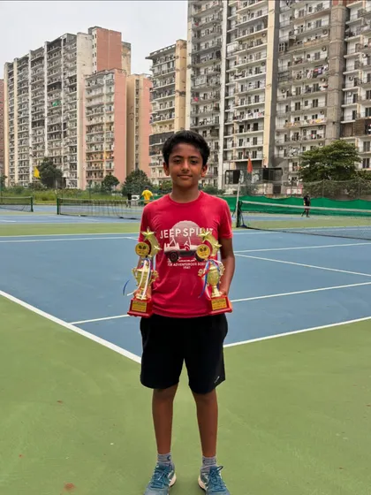 Another week, another title for Nayan Khatri. He was the joint-winner for both Singles and Doubles at the AITA National Series Under-12 Event in Jaipur. We're aiming for the Top 10.