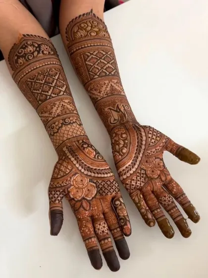 A clean and elegant design showing a mix of checkerboard, floral, and lotus patterns. The contrast between fine lines and bold shapes is clearly visible.