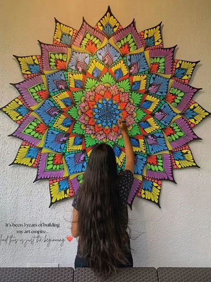 It's been 4 years of building my art empire, and this is just the beginning. This vibrant, colorful mandala represents the joy and energy I feel for my work.