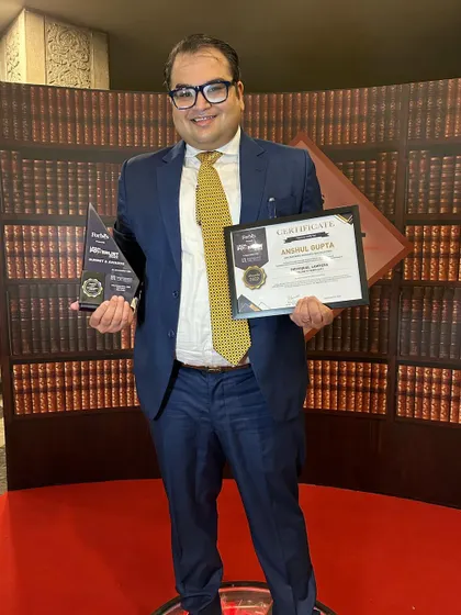 We are honored that our Managing Partner, Anshul Gupta, was recognized in the Forbes India Legal Powerlist 2022. This is a testament to our firm's dedication to delivering successful outcomes for our clients.