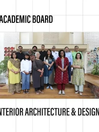 A group photo of the academic board for Interior Architecture & Design at IIAD, featuring our founder.