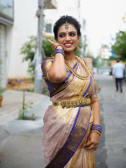 I believe in self-grooming and taking time for yourself. This is a traditional look I created for a Satya Narayana Pooja at my home.