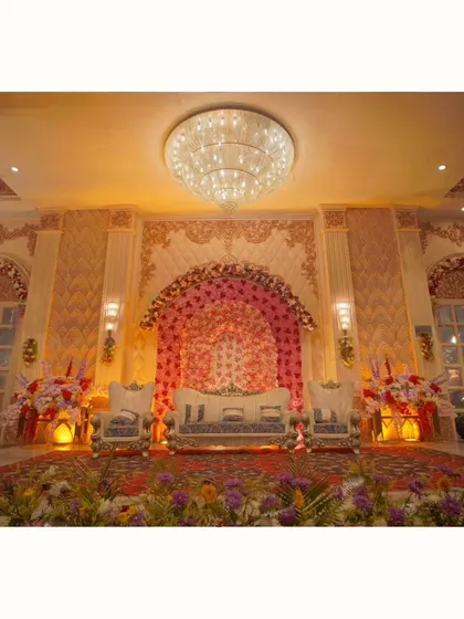 The wedding stage, beautifully decorated and waiting for the couple. I also capture the decor and ambiance of your venue, as it sets the scene for your entire wedding story.