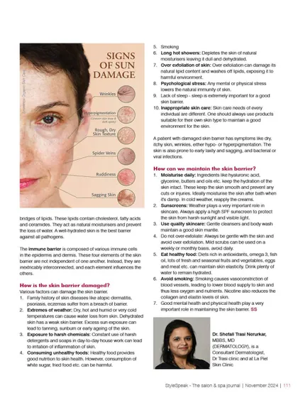 In this section of my StyleSpeak article, I detail how the skin barrier can be damaged by factors like weather, harsh chemicals, and stress. I also provide actionable tips on how to maintain and repair it for a healthy complexion.