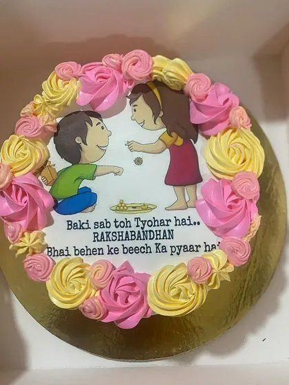 A sweet Rakshabandhan cake celebrating the bond between a brother and sister.