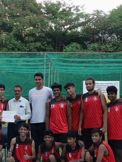 The St. Andrews boys' team receiving their runners-up trophy and certificates.