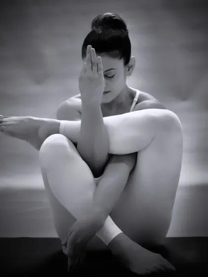 There are always two people in the picture: the photographer and the viewer. This monochrome portrait captures a moment of quiet introspection and zen during my practice.