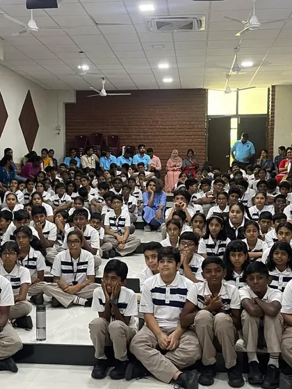 A packed hall of students at The Indian Public School in Chennai for the 'Rangarattinam' storytelling festival. It is always a joy to see so many children excited about stories.