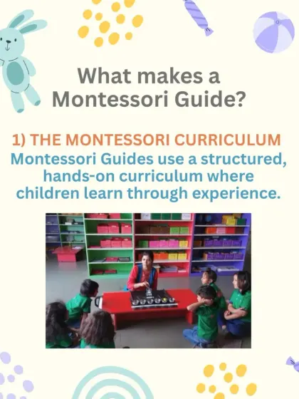 Our guides use a structured, hands-on curriculum where children learn through direct experience with materials.