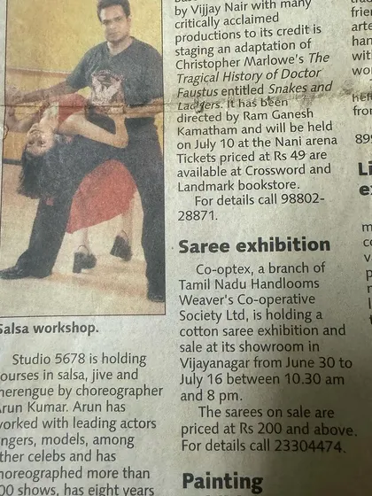 This article shows the wide reach of his work, appearing alongside other cultural events. He truly made dance a mainstream passion in the city.