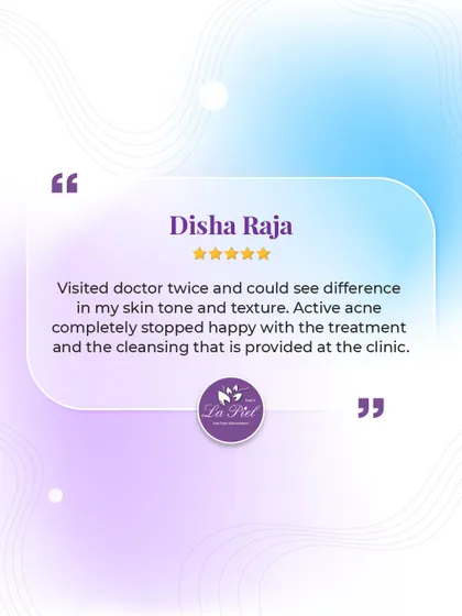 This patient notes that she could see a difference in her skin tone and texture after just two visits, with her active acne completely stopping. We are thrilled to hear about such positive and quick results.