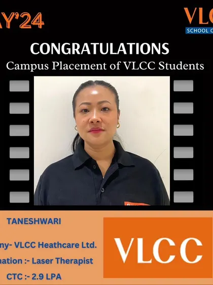 Taneshwari is now a Laser Therapist at VLCC Healthcare Ltd. Her success demonstrates the effectiveness of our specialized training in advanced aesthetics.