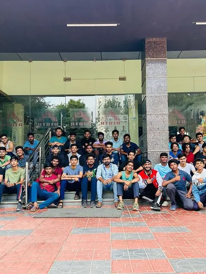 A group photo with the enthusiastic male students after our 6 AM session. Their dedication to show up and give their all was truly inspiring and shows the positive impact of these wellness activities.