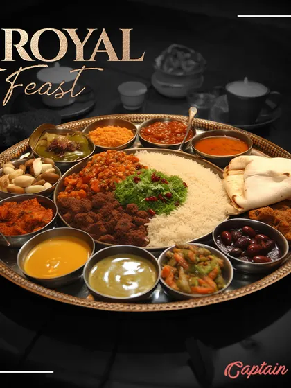 I believe in treating your guests to a royal feast. This traditional Indian thali is a perfect example, offering a complete, opulent dining experience with a variety of flavors, textures, and dishes all on one platter.