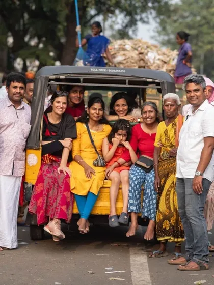 Our shala group on a pilgrimage around the sacred Arunachala mountain. This 14-kilometer walk was a transformative experience of self-discovery, spiritual unity, and profound gratitude.