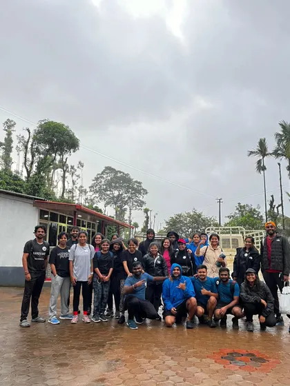 The group getting ready at the homestay before starting the Bandaje trek.