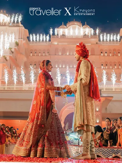 A destination wedding at a palace is a fairytale brought to life. We orchestrated this magical moment, complete with perfectly timed fireworks, to give the couple a memory worthy of royalty.