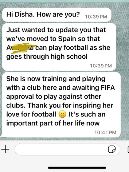 This is why we do what we do. A message from a parent whose daughter, inspired by our academy, moved to Spain to pursue her football dreams.