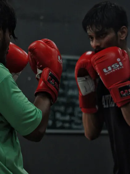 Two fighters working on their defense. The trust between training partners is essential for improvement.