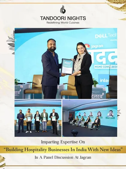 Our co-founder speaking on a panel at a Jagran business conclave about "Building Hospitality Businesses In India With New Ideas," reinforcing our position as industry experts.