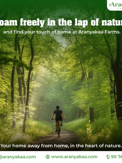 Roam freely in the lap of nature and find your touch of home at Aranyakaa Farms. It's your home away from home, in the heart of nature.