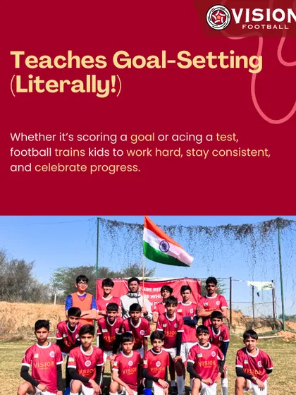 Football teaches goal-setting, both literally and figuratively. Our players learn to work hard, stay consistent, and celebrate progress towards their objectives.