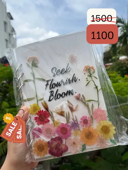 "Seek, Flourish, Bloom." This beautiful floral diary is looking for a new home. It's your last chance to own one of my stationery pieces.