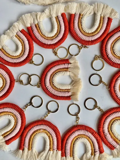 Each rainbow keychain is finished with a sturdy gold-tone clasp, making it easy to attach to keys, bags, or backpacks as a cute accessory.