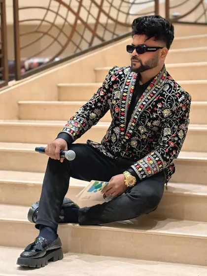 The show's over, but the memories and the style linger. A candid shot after a successful Sangeet night.