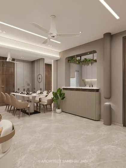 Where modern elegance meets timeless warmth. This space is a celebration of calm, curated through a neutral-toned palette of soft taupes, creamy beiges, and warm wood finishes. The seamless transition between textures adds depth without overwhelming the senses.