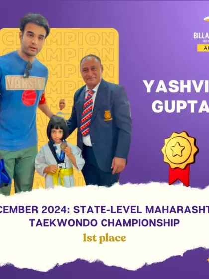 Yashvie Gupta, a state-level champion, with her medal. Her achievements at such a young age are truly remarkable.
