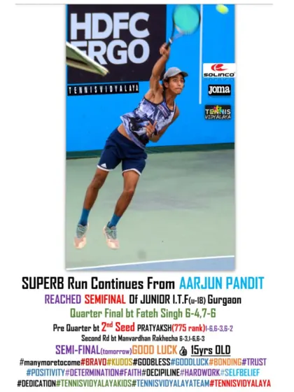 An earlier update from the same tournament, reaching the semi-final.