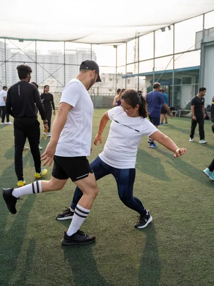Partner drills and games are a fun part of our bootcamps, adding a playful and competitive element to the workout.