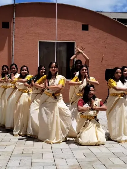 My first time performing a traditional Onam dance. It was an honor to represent a beautiful culture, and I fell in love with the elegance of the Kerala saree. This was a hit show with an amazing group of women.