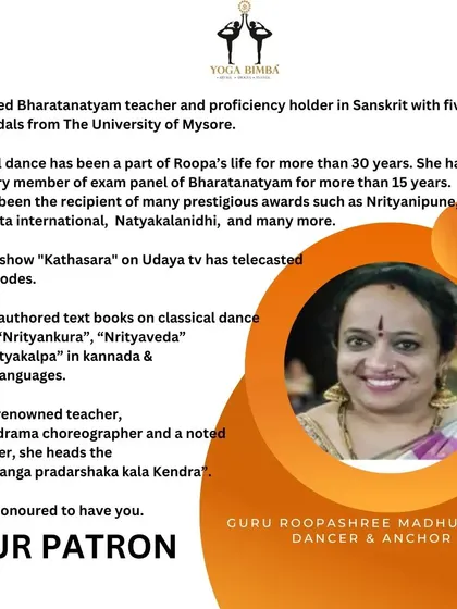 We are grateful for the support of our patron, Guru Roopashree Madhusudan, a renowned Bharatanatyam dancer and Sanskrit scholar who graced our celebration.