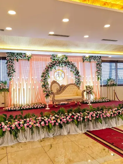 A final look at the beautiful pink and white floral stage.