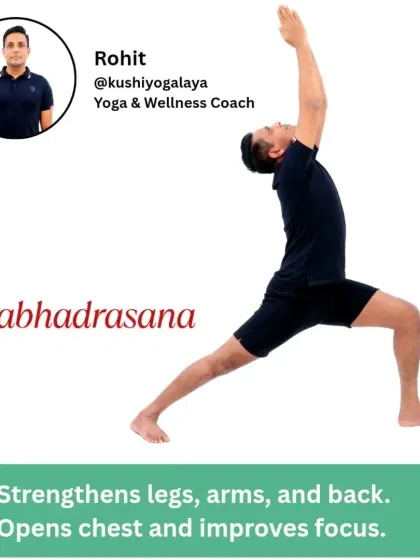Virabhadrasana I (Warrior I) is a powerful standing pose that strengthens the legs, arms, and back. It also opens the chest and improves focus, making it a great addition to any morning routine.