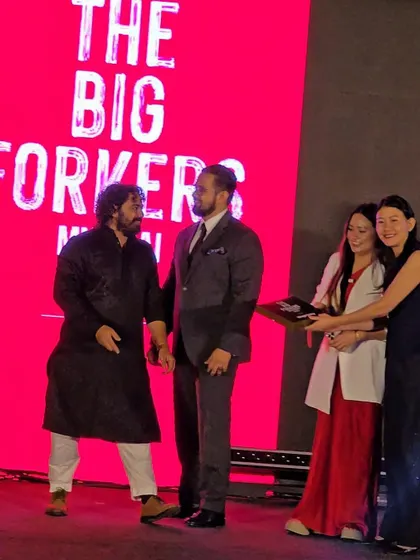 A close-up of our founders accepting the award. We are truly grateful to everyone who has been a part of our journey and believed in our dream.