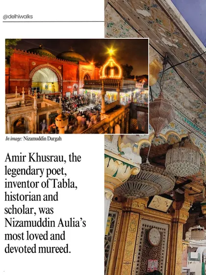Amir Khusrau, the legendary poet and inventor of the Tabla, was Nizamuddin Auliya's most devoted mureed (disciple). We visit the sites dedicated to their memory.