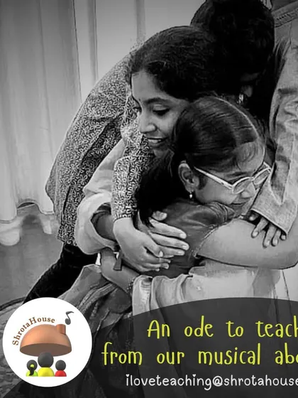 The bond between a teacher and students is precious. This heartfelt hug on Teacher's Day captures the love and connection we foster in our musical abode.